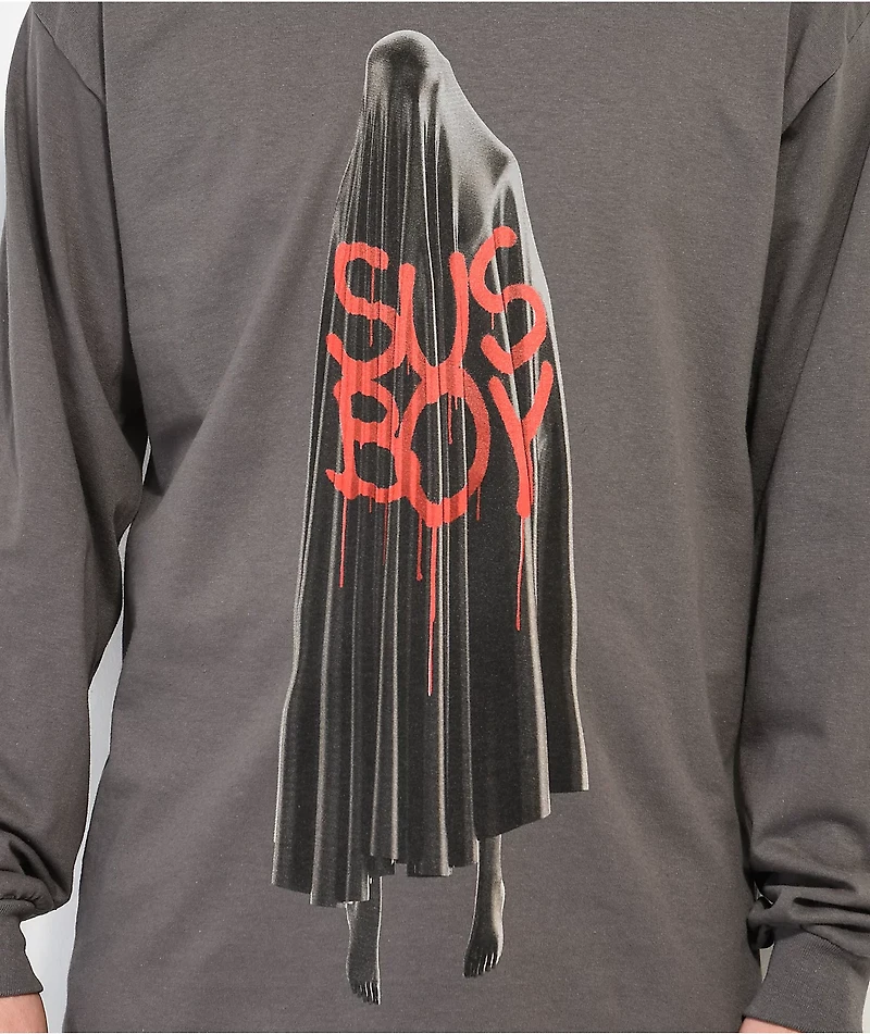 SUS BOY Ghostly Dark Grey Long Sleeve T-Shirt