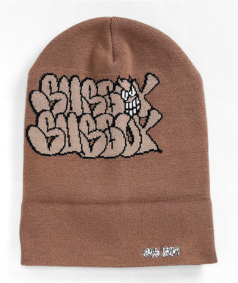 SUS BOY Graffiti Bubble Brown Beanie