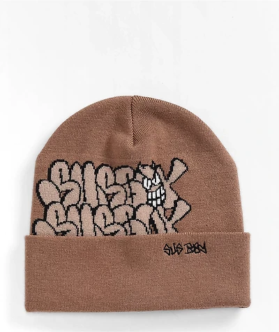 SUS BOY Graffiti Bubble Brown Beanie