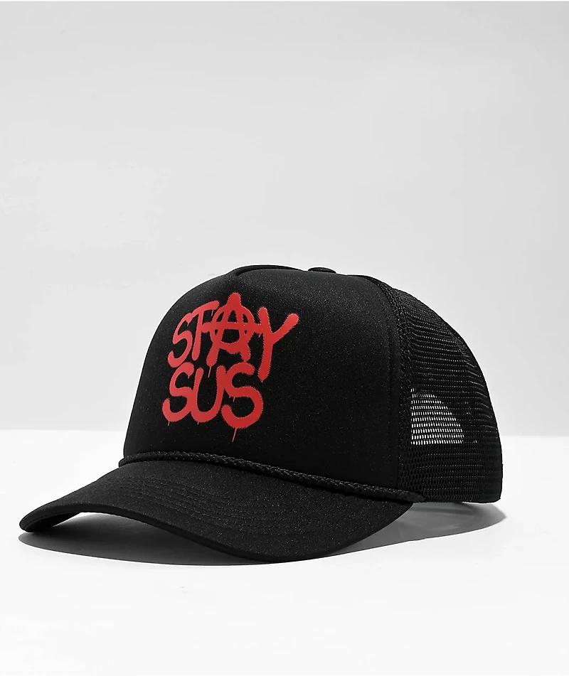 SUS BOY Stay Sus Black Trucker Hat