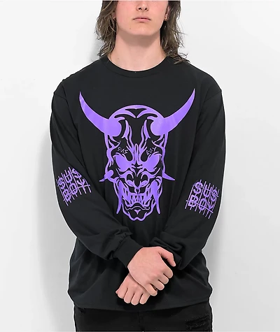 SUS BOY Yokai Black & Lavender Long Sleeve T-Shirt