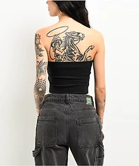 SWIXXZ  Rhinestone Black Buckle Tube Top