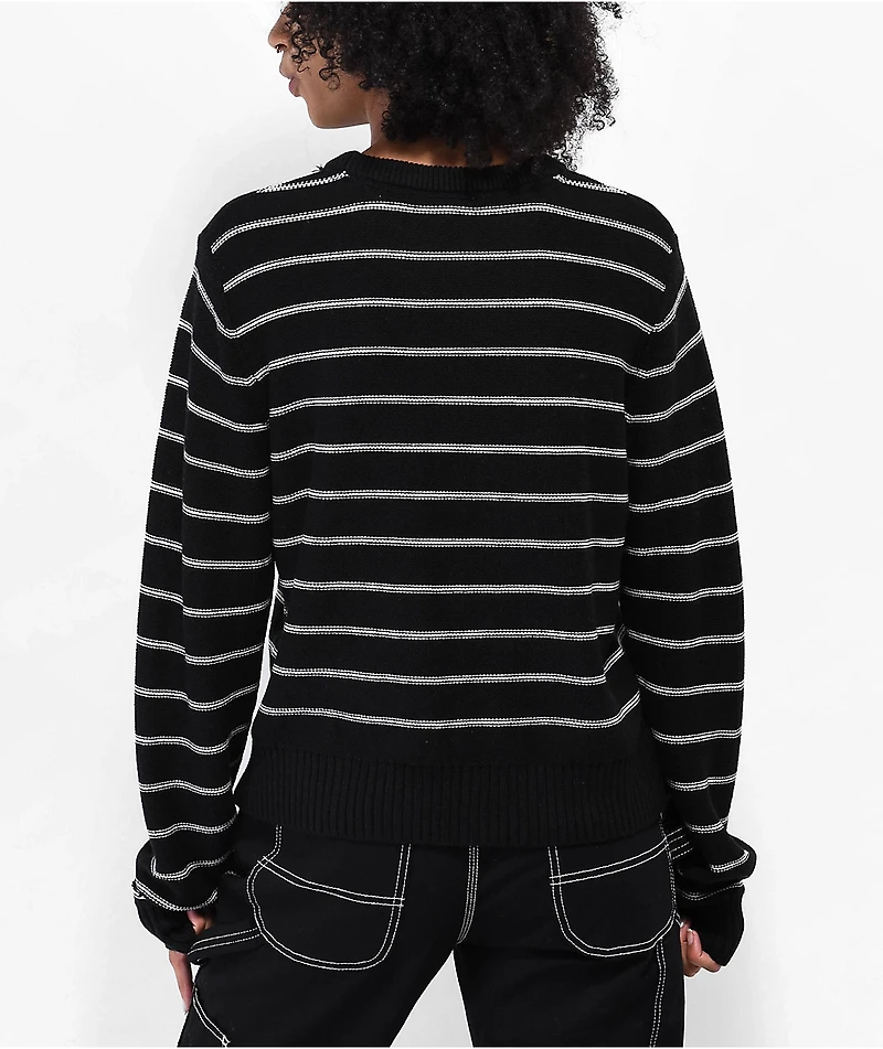 SWIXXZ Bat Black Distressed Sweater