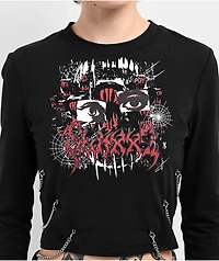 SWIXXZ Creature Chain Black Long Sleeve Crop T-Shirt