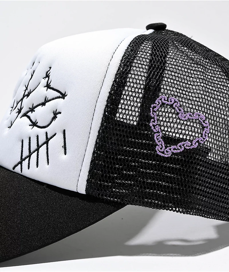 SWIXXZ Cute N Creepy Black & White Trucker Hat