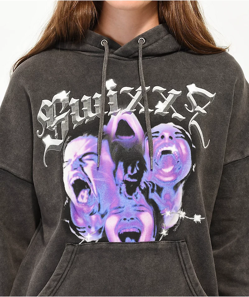 SWIXXZ Electric Chrome Black Wash Hoodie