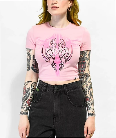 SWIXXZ Electric Pink Crop T-Shirt
