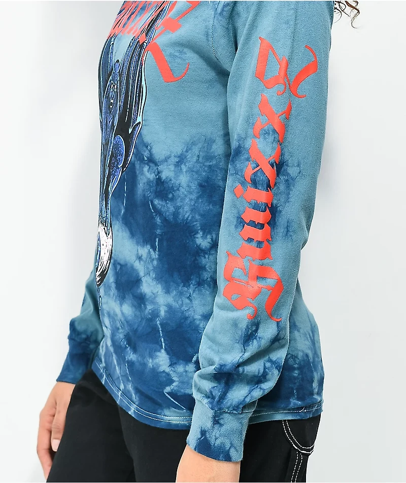 SWIXXZ Gargoyle Blue Tie Dye Long Sleeve T-Shirt