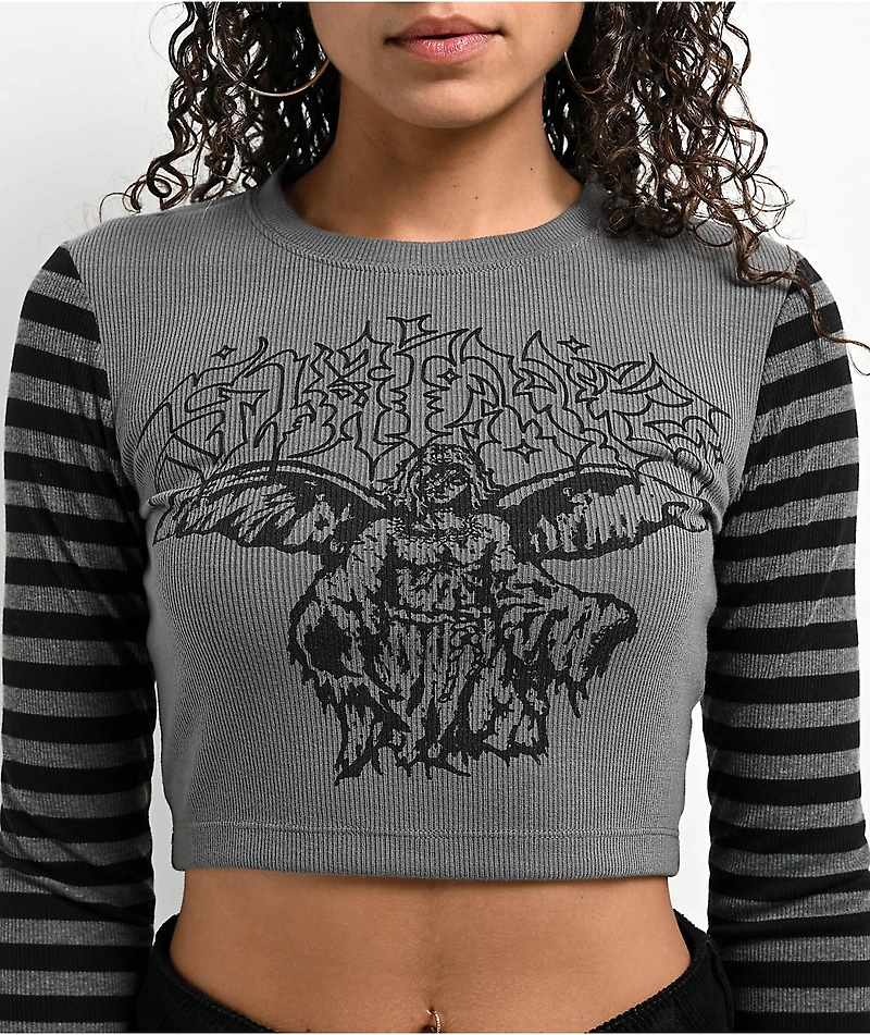 SWIXXZ Heavenly Grey Stripe Long Sleeve T-Shirt