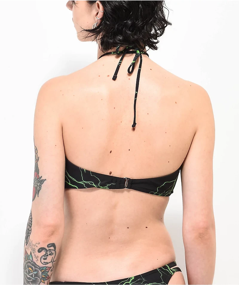 SWIXXZ Lightning Black Wrap Bikini Top