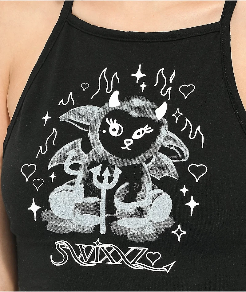 SWIXXZ Lil Devil Black Halter Top