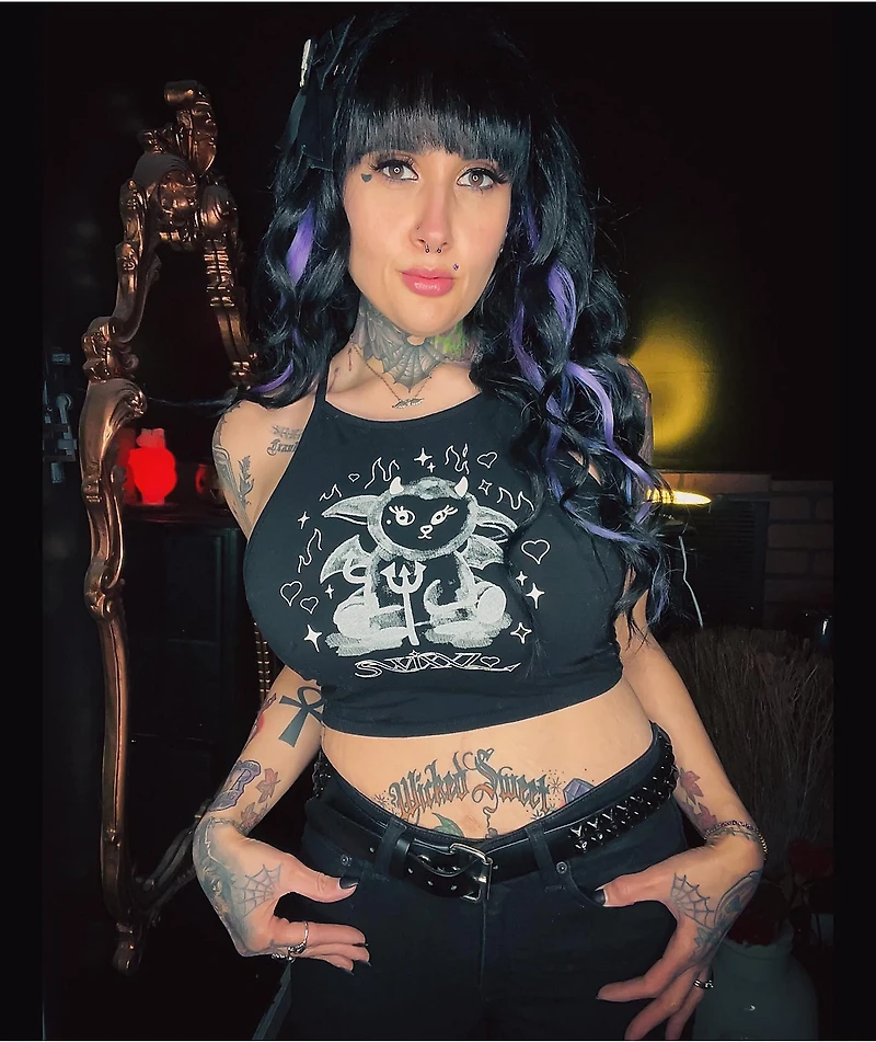 SWIXXZ Lil Devil Black Halter Top