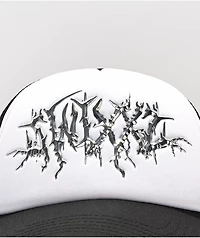SWIXXZ Metal Logo Black & White Trucker Hat