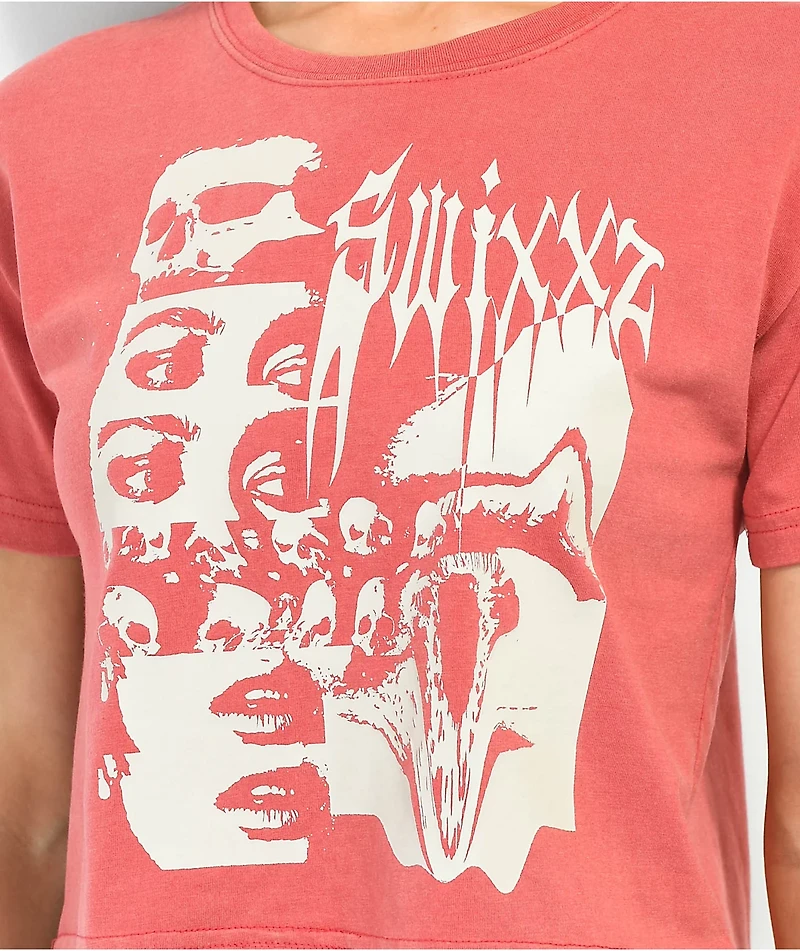 SWIXXZ Photo Opp Red Crop T-Shirt