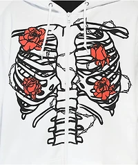 SWIXXZ Skeleton White Zip Hoodie