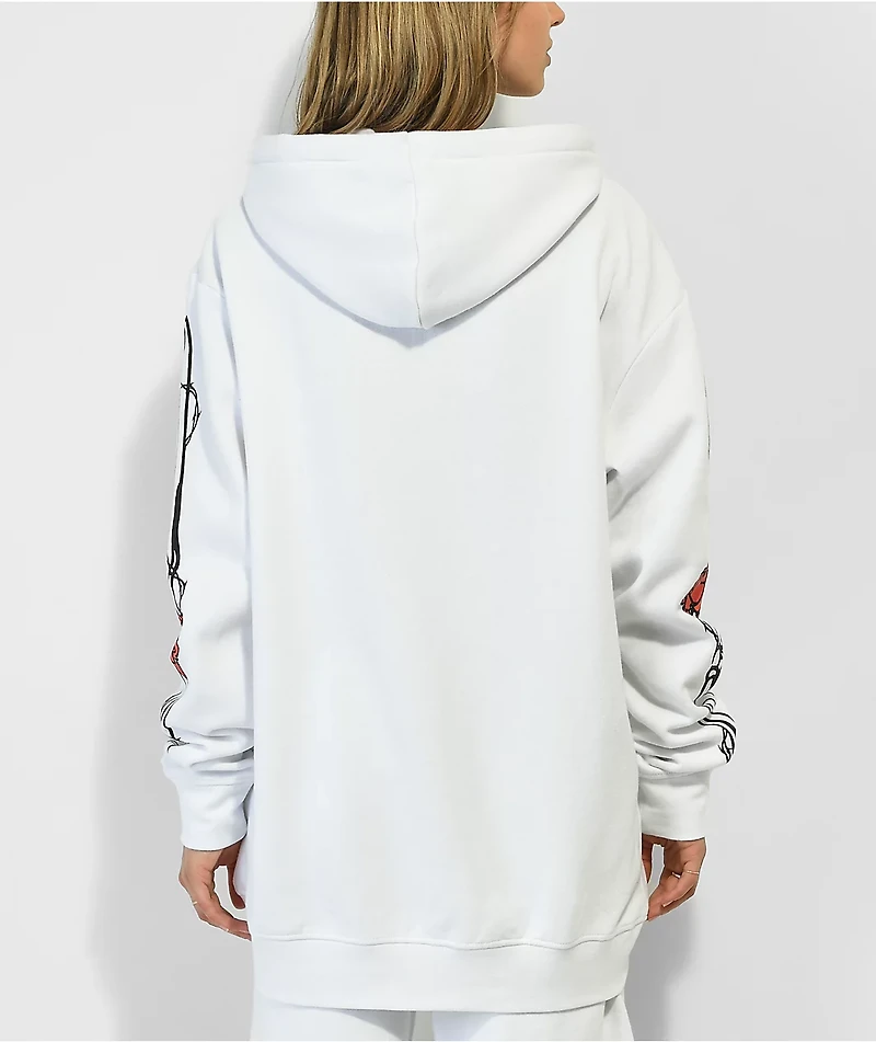 SWIXXZ Skeleton White Zip Hoodie