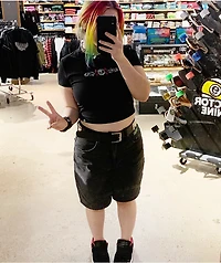 SWIXXZ Skull Black Crop T-Shirt