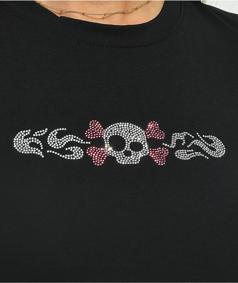 SWIXXZ Skull Black Crop T-Shirt