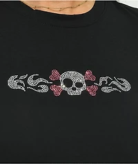 SWIXXZ Skull Black Crop T-Shirt