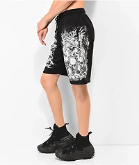 SWIXXZ Skull Pile Black Sweat Shorts