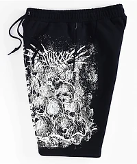 SWIXXZ Skull Pile Black Sweat Shorts