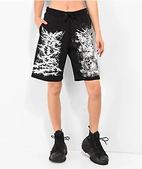SWIXXZ Skull Pile Black Sweat Shorts