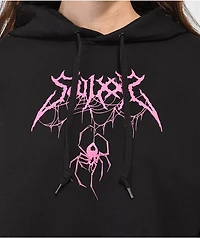 SWIXXZ Spider Black Crop Hoodie
