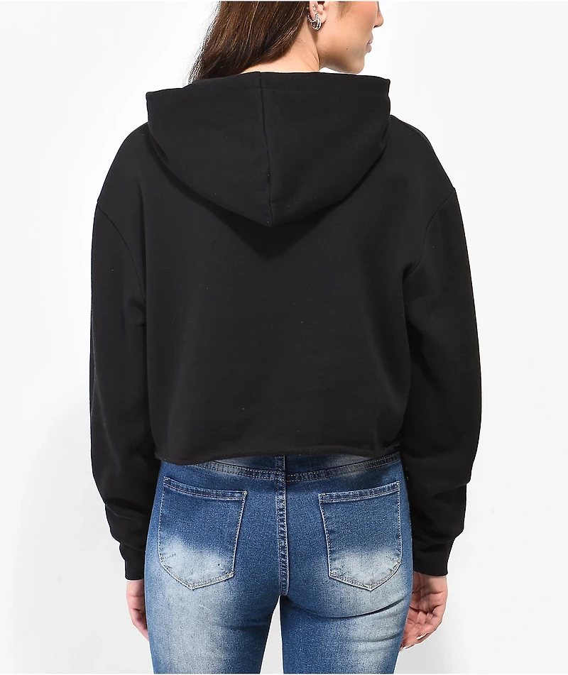 SWIXXZ Spider Black Crop Hoodie