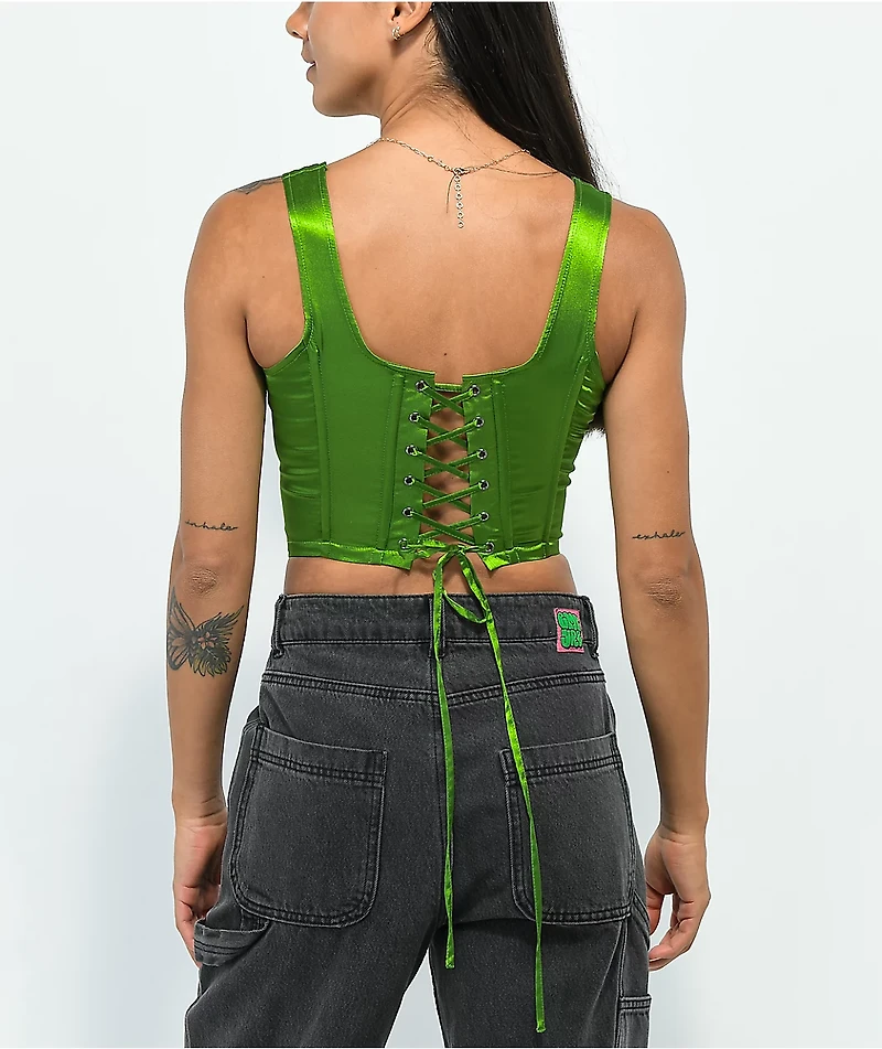 SWIXXZ Spider Green Corset Tank Top