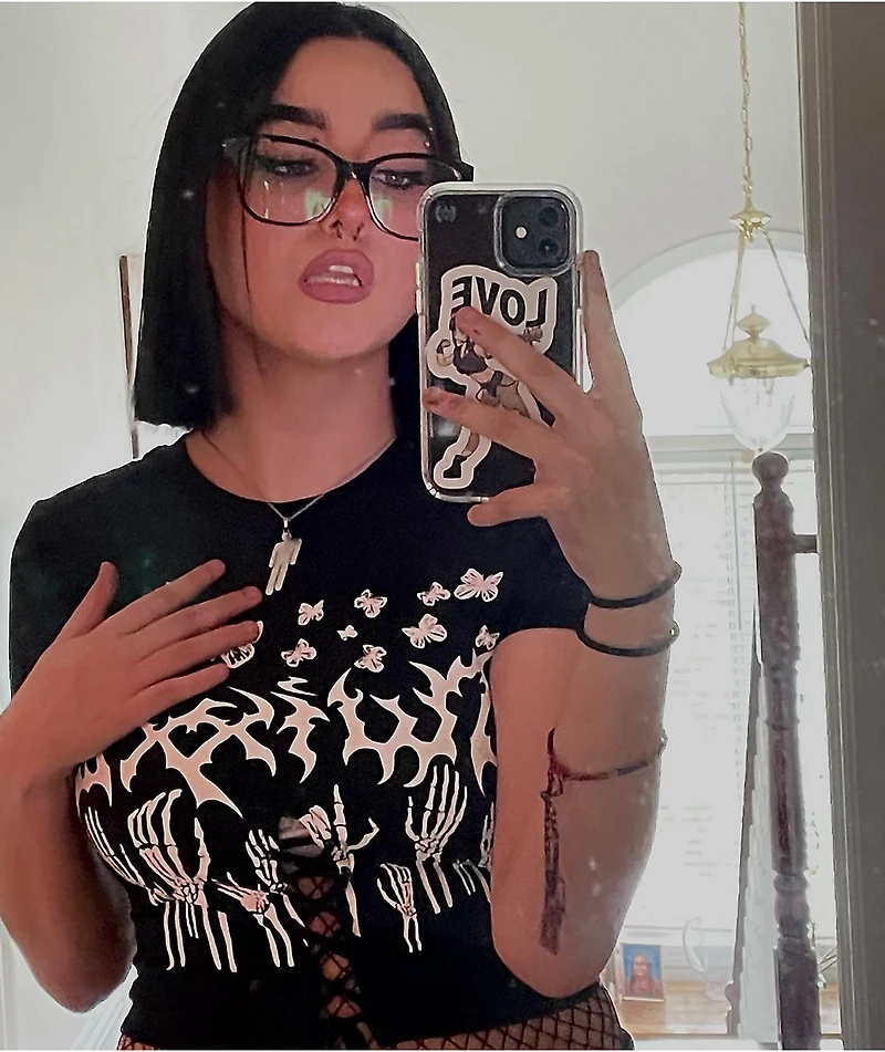 SWIXXZ Stage Dive Lace Up Black T-Shirt