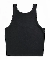 SWIXXZ Tangled Lace Black Crop Tank Top