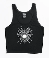 SWIXXZ Tangled Lace Black Crop Tank Top
