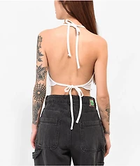 SWIXXZ Wing Skull White Halter Top
