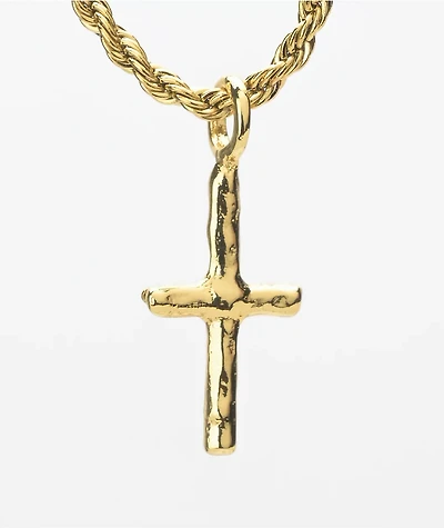 Saint Midas Ancient Cross 20" Gold Necklace