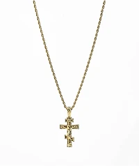 Saint Midas Diamond Crucifix 10" Gold Pendant Necklace