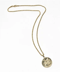 Saint Midas Gold Coin 10" Gold Pendant Necklace