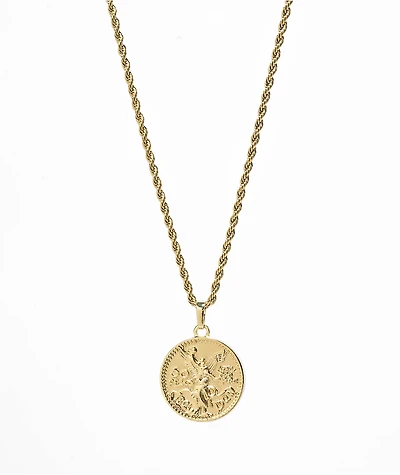 Saint Midas Gold Coin 10" Gold Pendant Necklace