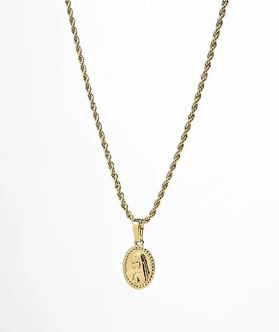 Saint Midas Guadalupe 20" Gold Chain Necklace