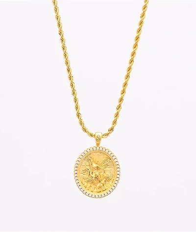 Saint Midas Iced Angel 20" Rope Chain Necklace