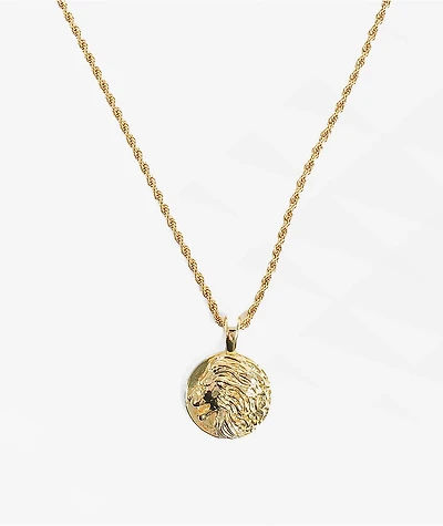 Saint Midas Lion Pendant Gold Chain Necklace