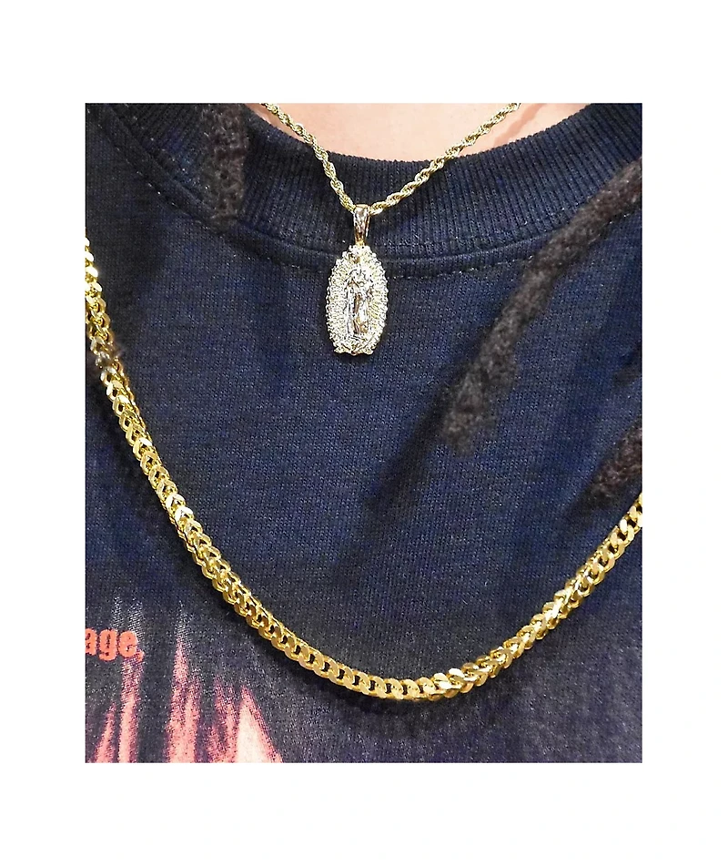Saint Midas Micro Guadalupe 20" Yellow Gold Necklace