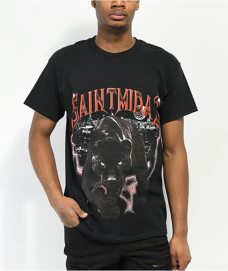 Saint Midas Panther Black T-Shirt