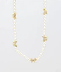 Saint Midas Pearl & Butterfly 15" Choker Necklace