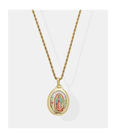 Saint Midas Pray For Us Guadalupe  20" Gold Chain Necklace