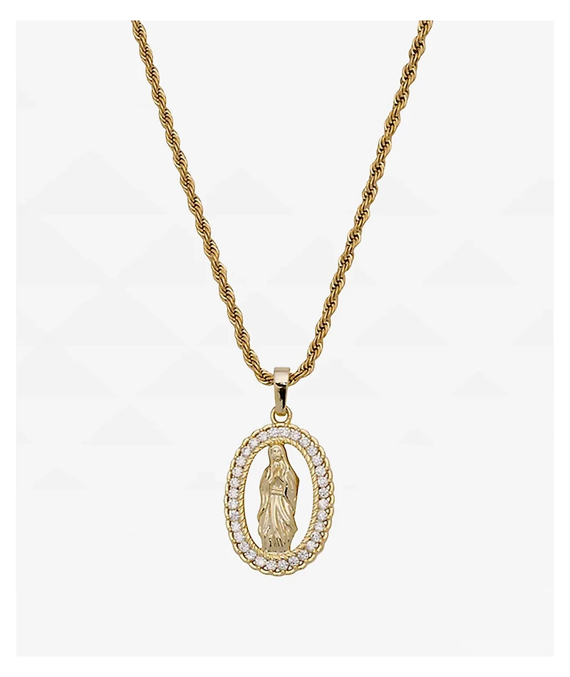 Saint Midas YG Guadalupe 20" Gold Necklace