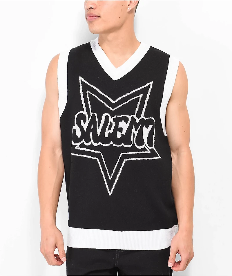 Salem7 Black & White Sweater Vest
