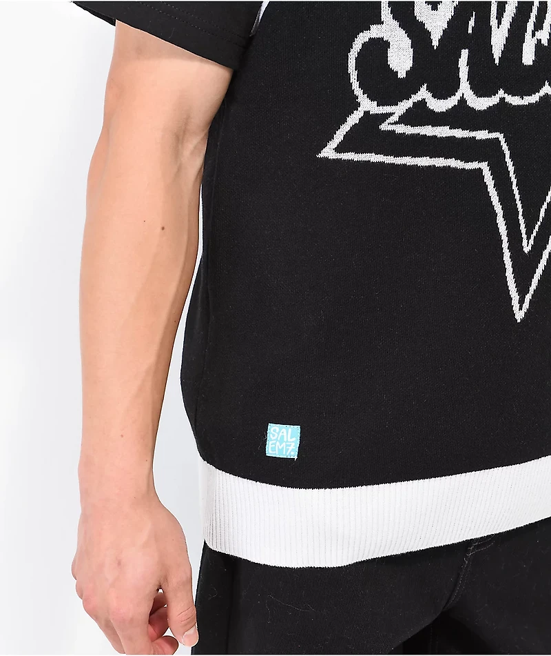 Salem7 Black & White Sweater Vest