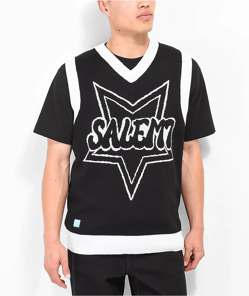 Salem7 Black & White Sweater Vest