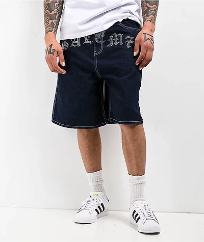Salem7 Blingy Jorts Blue Denim Shorts