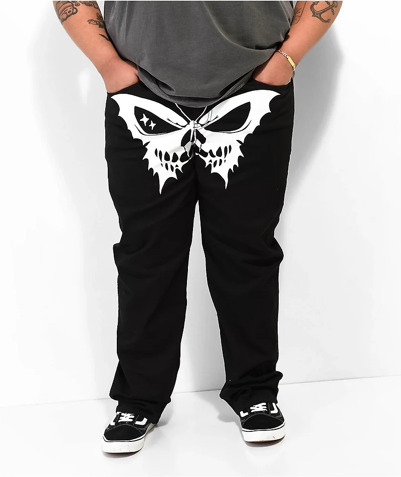 Salem7 Butterfly Black Denim Jeans